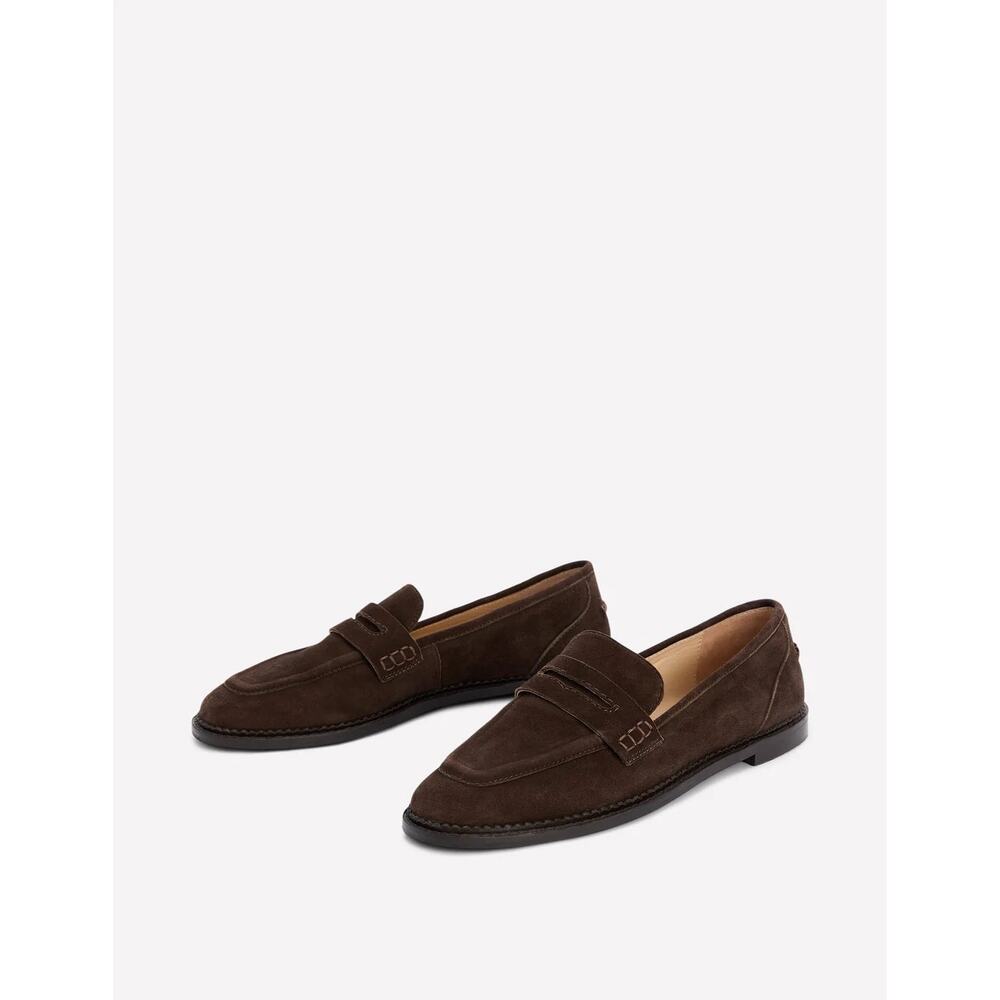 NWOB Boden Nya Penny Loafers Bitter Chocolate Suede 39 / 8 - Picture 2 of 12